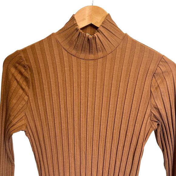 Reformation Libra Long Sleeve Minidress Size XL Tan - Picture 3 of 6